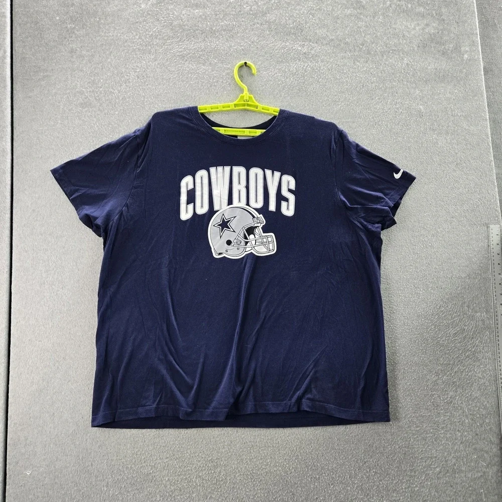 Dallas Cowboys Men Shirt 3XL Blue Nike Helmet‎ Logo Short Sleeve